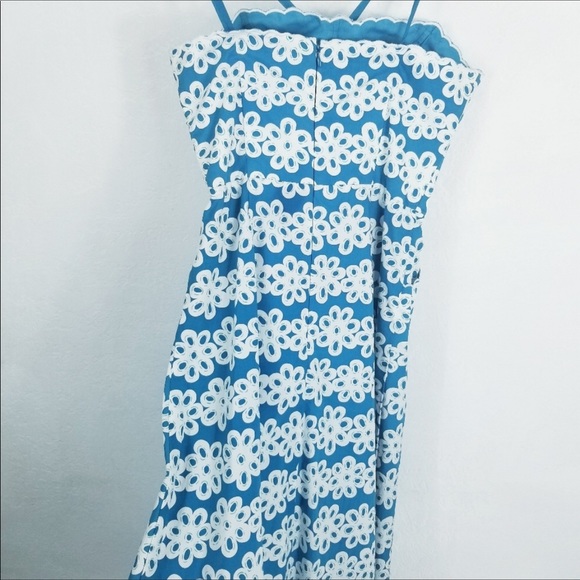 Betsey Johnson Fitted Halter Dress Blue and white - Picture 4 of 6